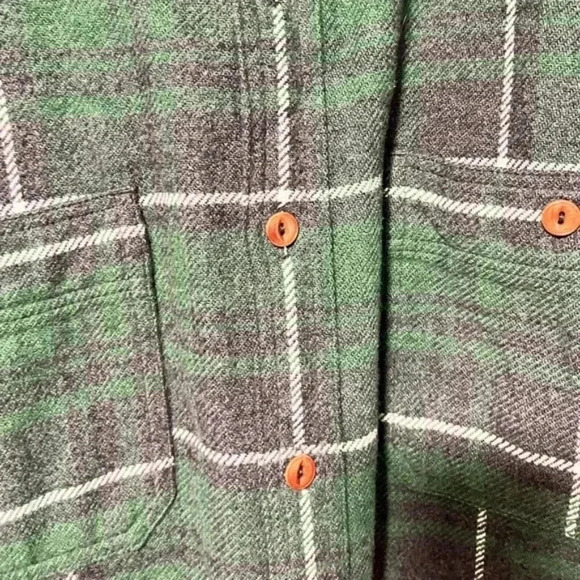J.Crew Wallace & Barnes Men’s Green Plaid Flannel Shirt, 100% Cotton, Sz Medium - Picture 8 of 14